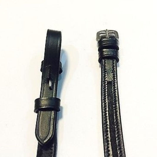 Pair of Empty channel Leather Cheek pieces of bridle - 4mm