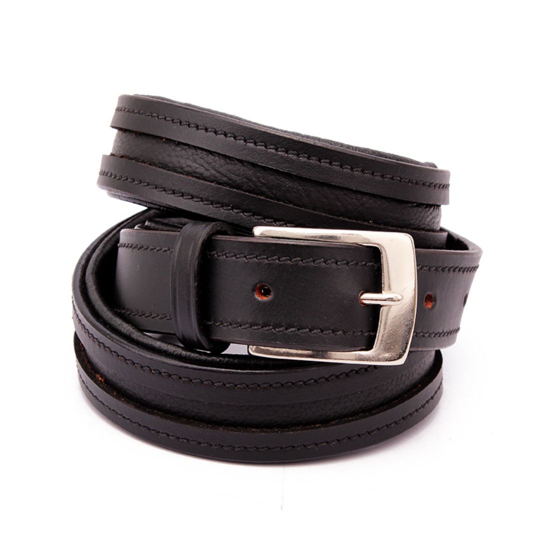 Empty Channel Leather Inlay Belts