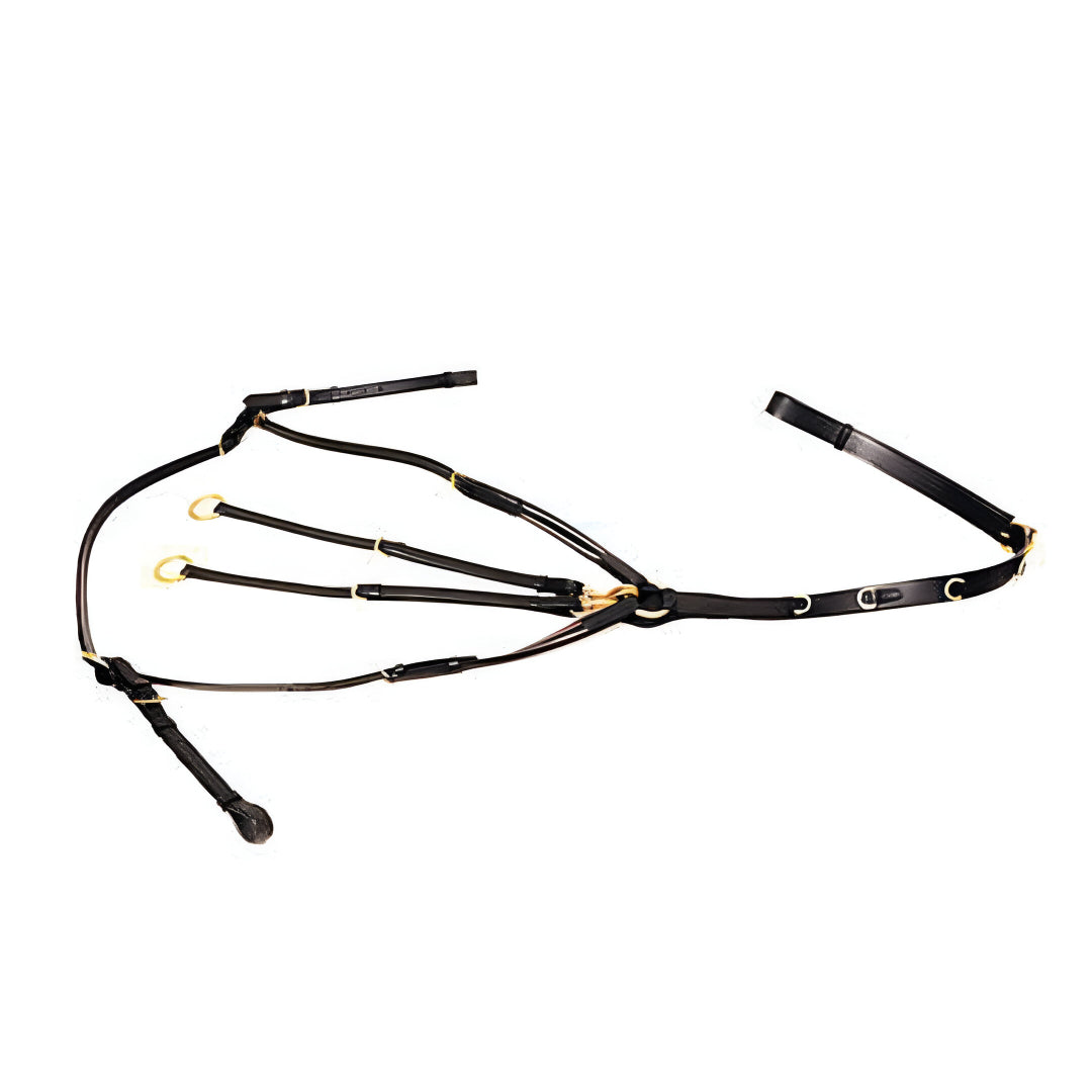 SIE Leather Running Martingale with breastplate - all size and colors in brass