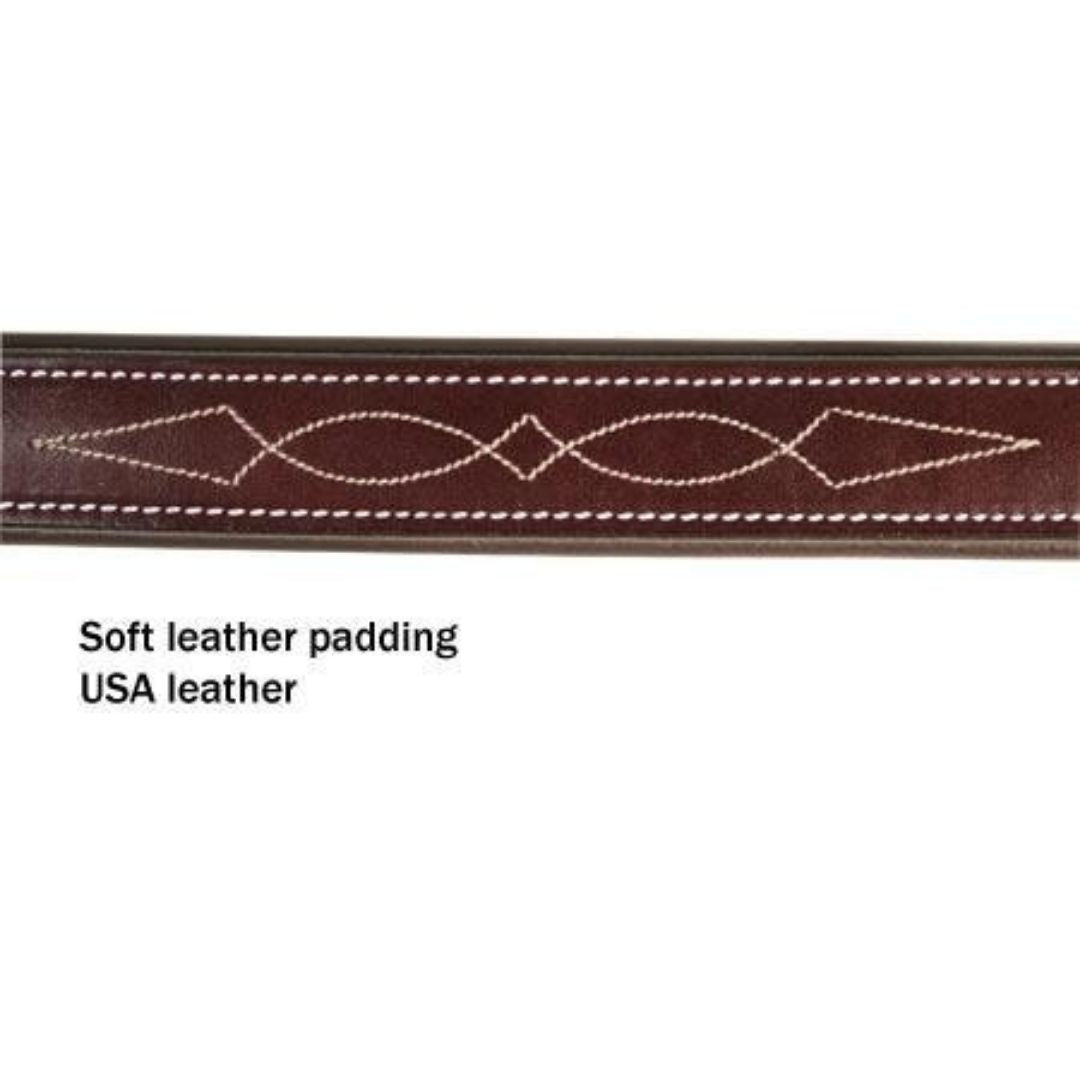 Padded Fancy Stitch Dog Collar USA Leather