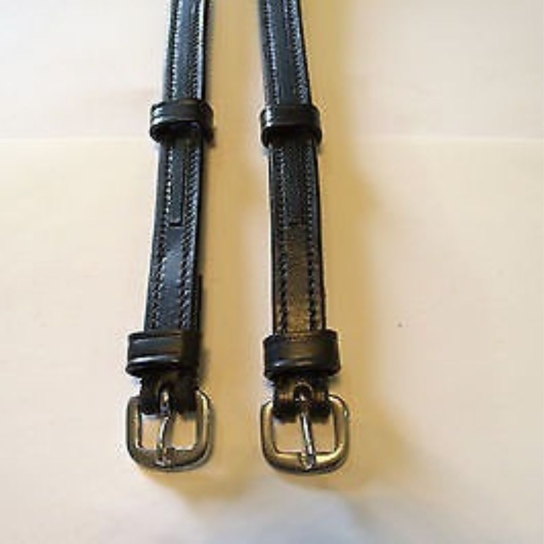 Pair of Empty channel Leather Cheek pieces of bridle - 4mm