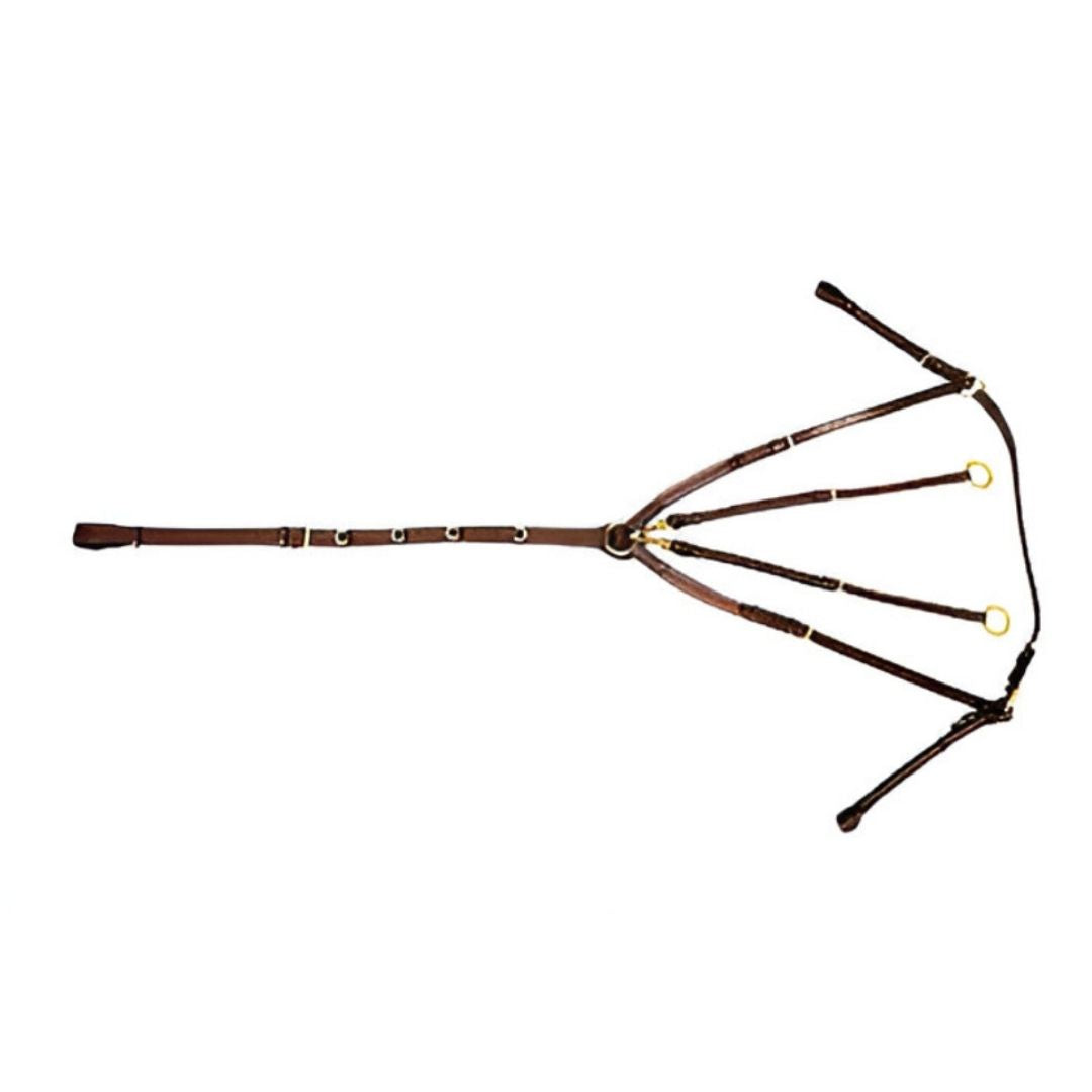 SIE Leather Running Martingale with breastplate - all size and colors in brass