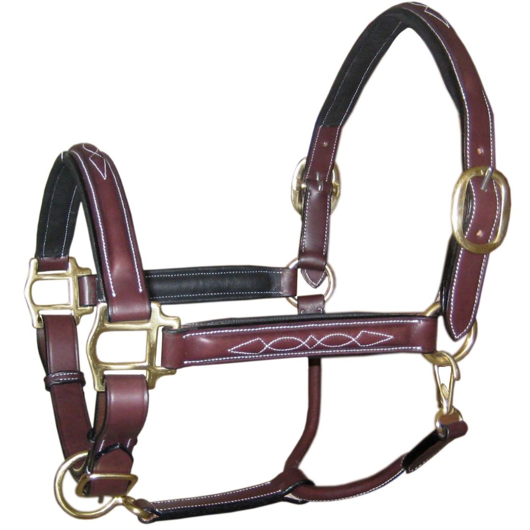 SIE  (Lot of 12) Fancy Stitched Adjustable Leather Padded Halters, Custom made