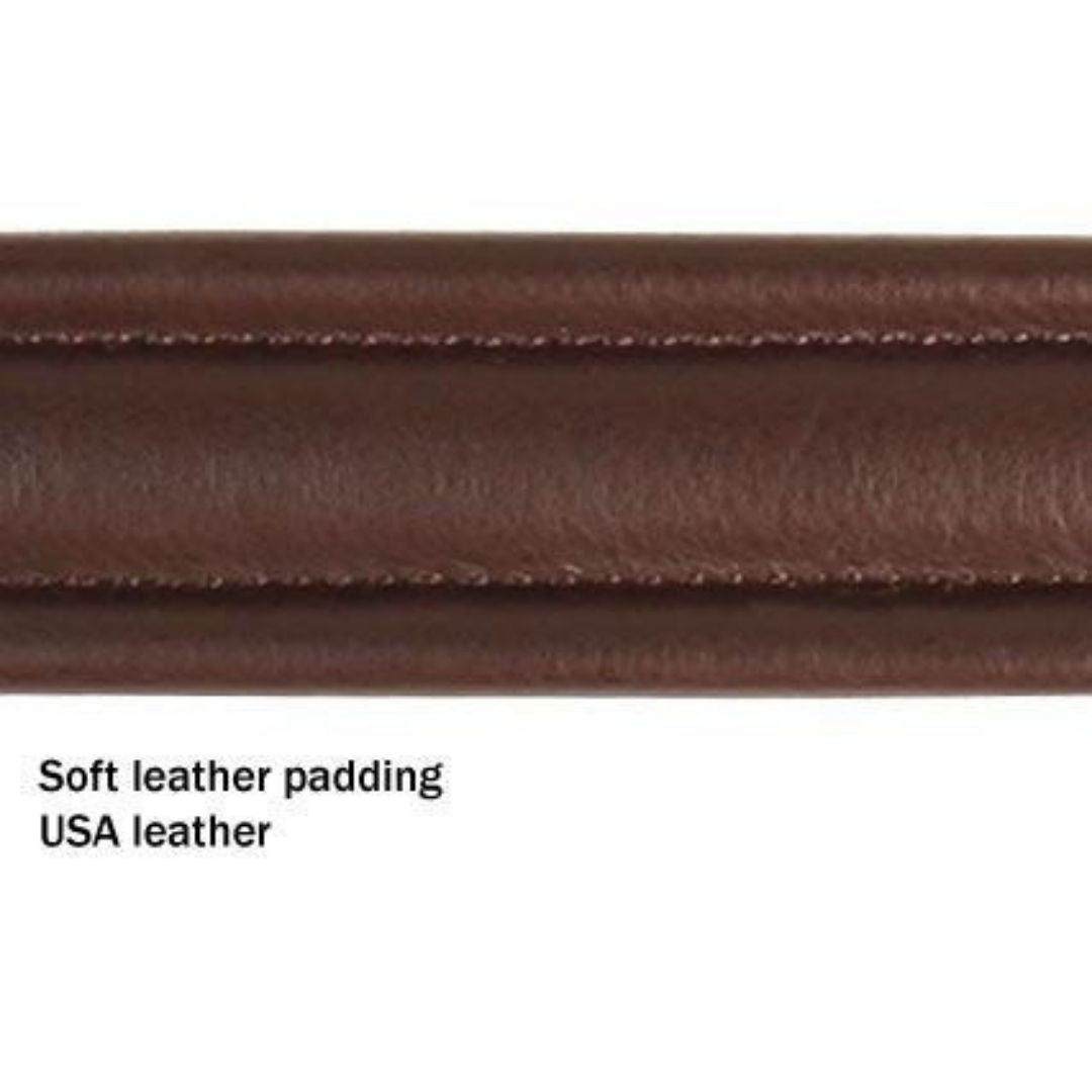 Padded Fancy Stitch Dog Collar USA Leather