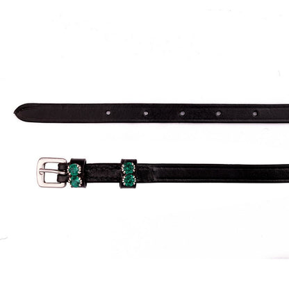 Emerald Swarovski Crystal Leather Spur Straps