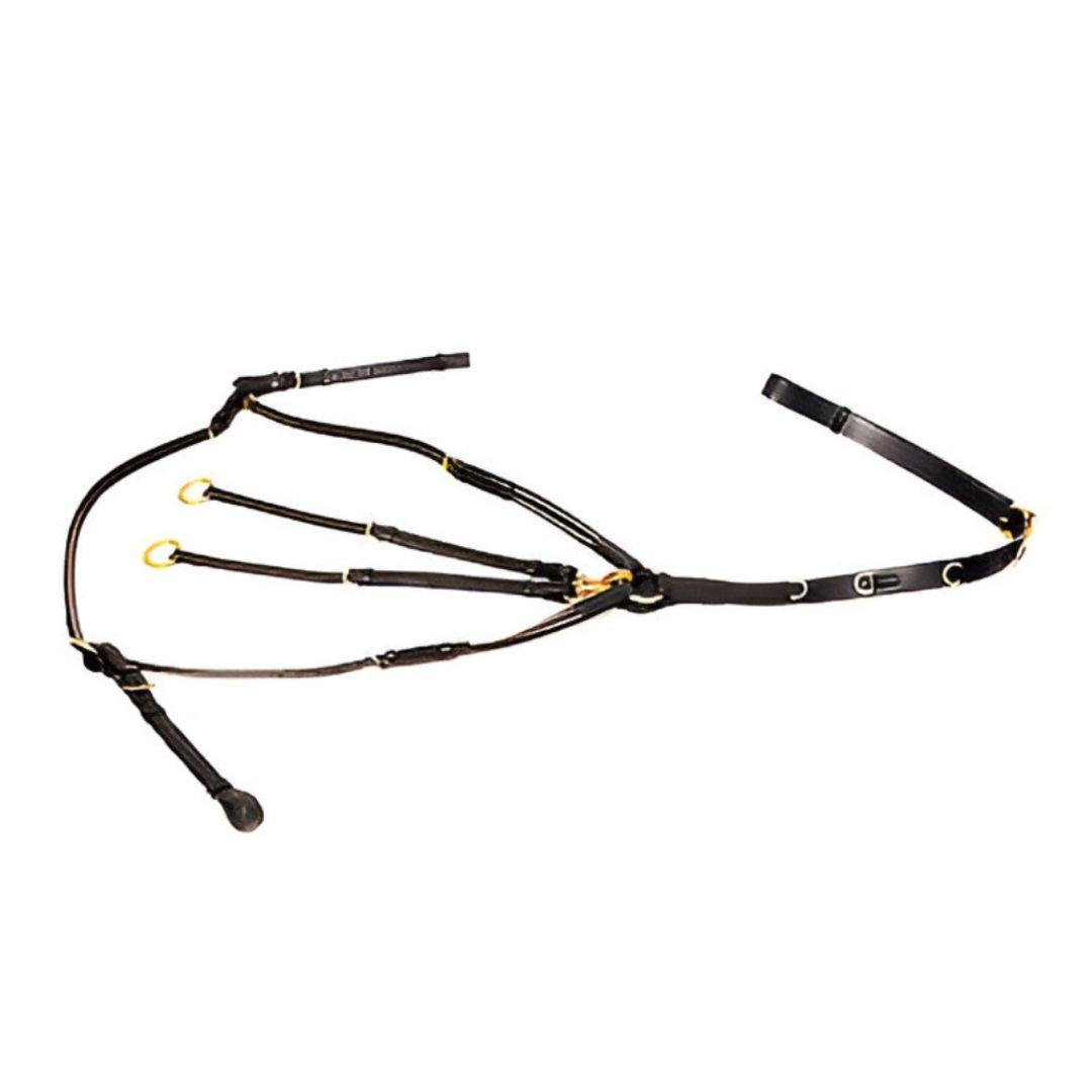 SIE Leather Running Martingale with breastplate - all size and colors in brass