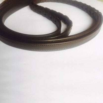 Qty. 2 Empty channel leather reins  all colors and size braided  4 mm