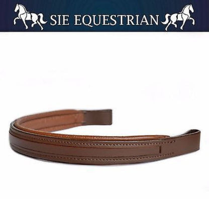 Lot of 8 Empty Channel Brown Leather Browbands for Bridles, Full - 8mm