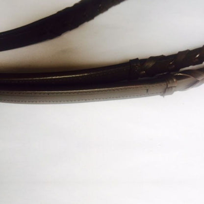 Qty. 2 Empty channel leather reins  all colors and size braided  4 mm