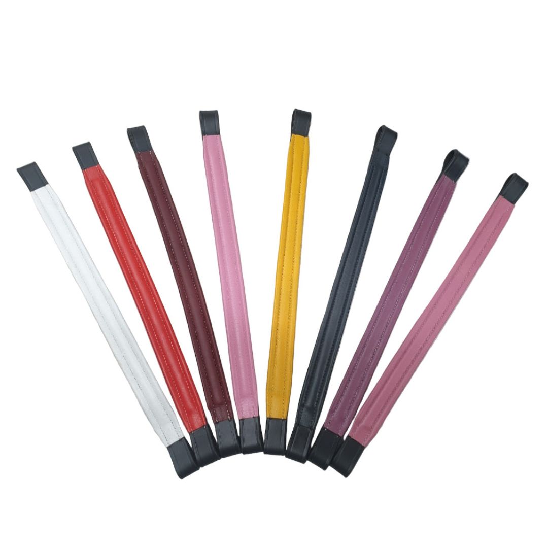 SIE (Lot of 8) COLORED LEATHER PADDED Empty Channel Leather Browbands- 8mm