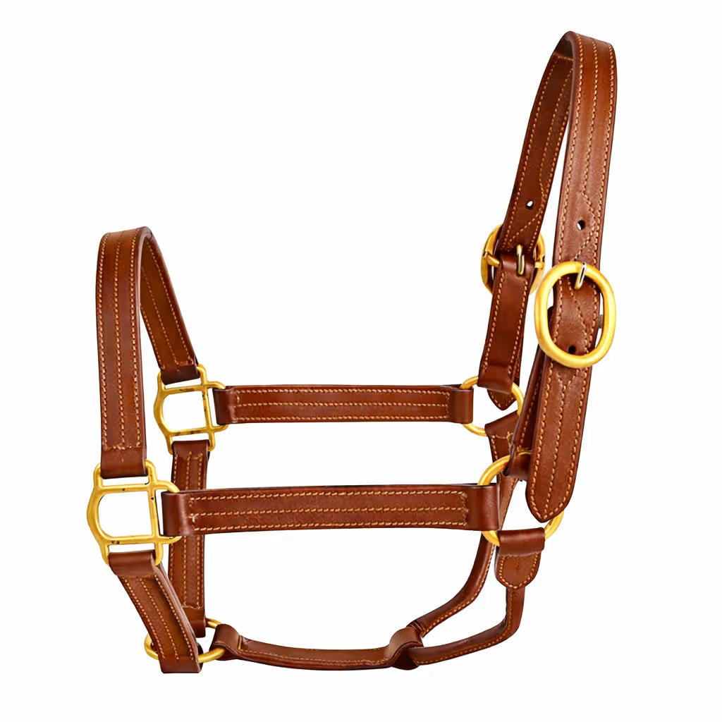 Bulk Lot of 12 Triple Stitch Adjustable Leather Horse Halters