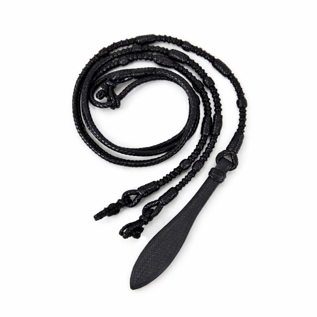 SIE Premium Genuine Leather Romal Reins – Hand Braided Romal with Popper End