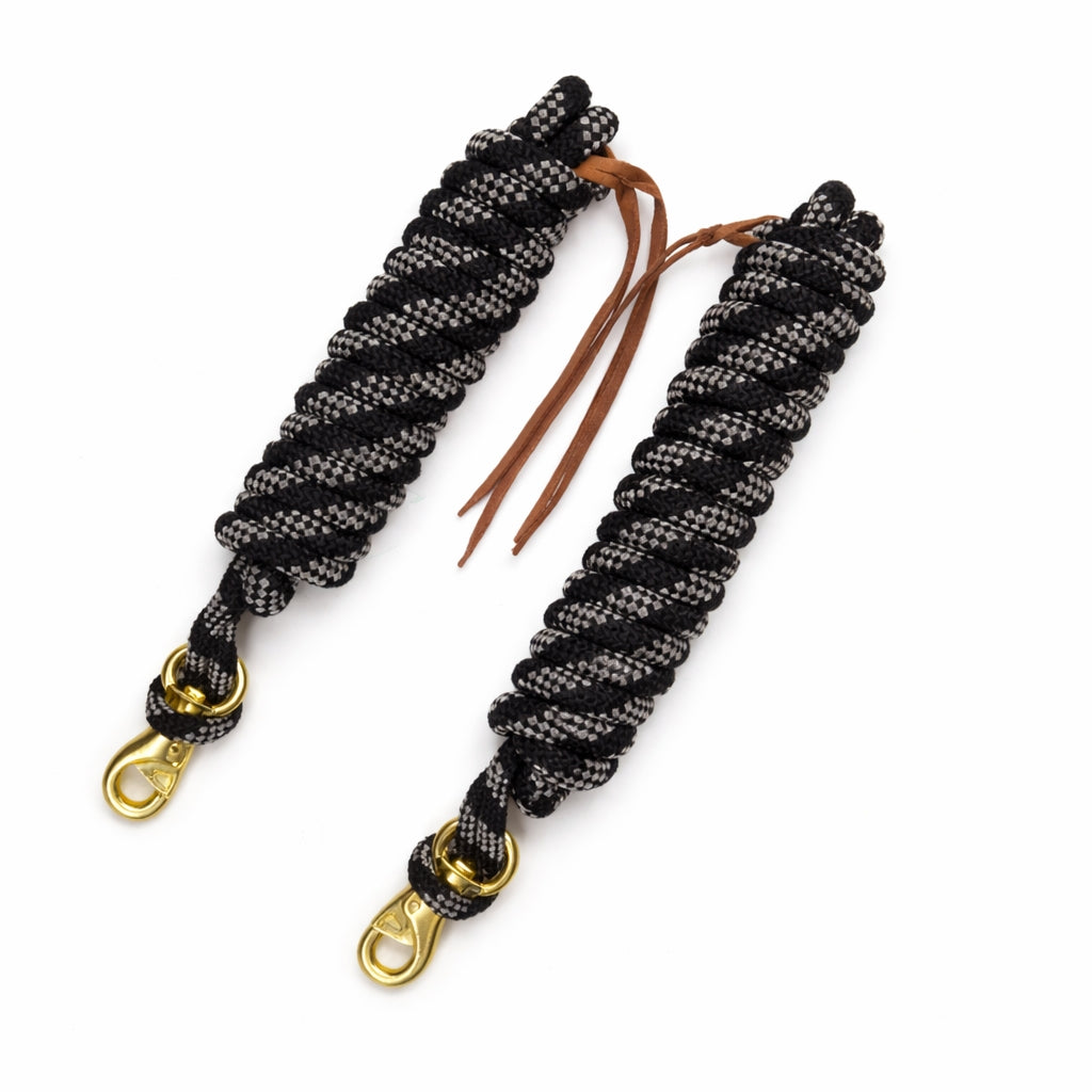 SIE Equestrian Braided Nylon Lead Rope with Bull Snap (Set of 2)