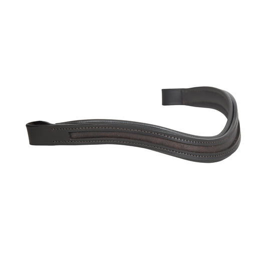 Black leather U-shape browband with 8mm channel
