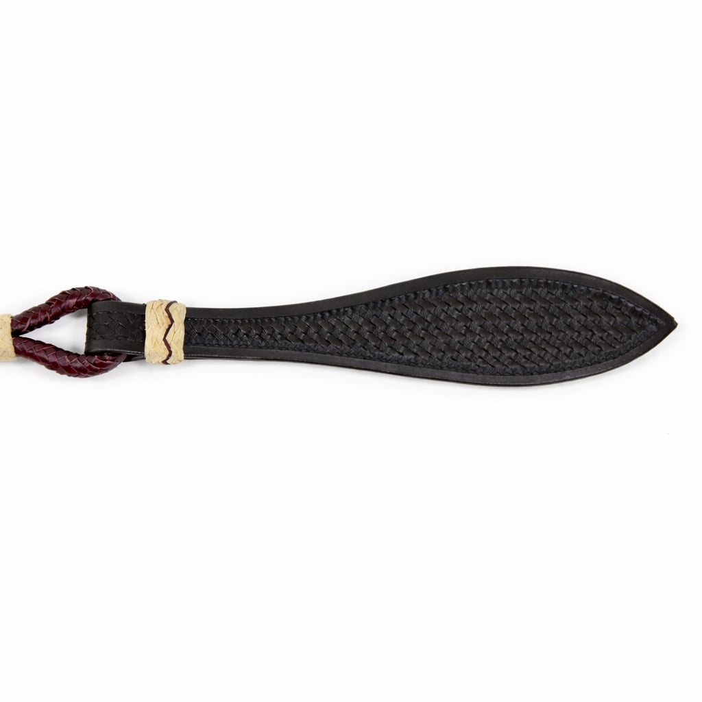 SIE Premium Genuine Leather Romal Reins – Hand Braided Romal with Popper End