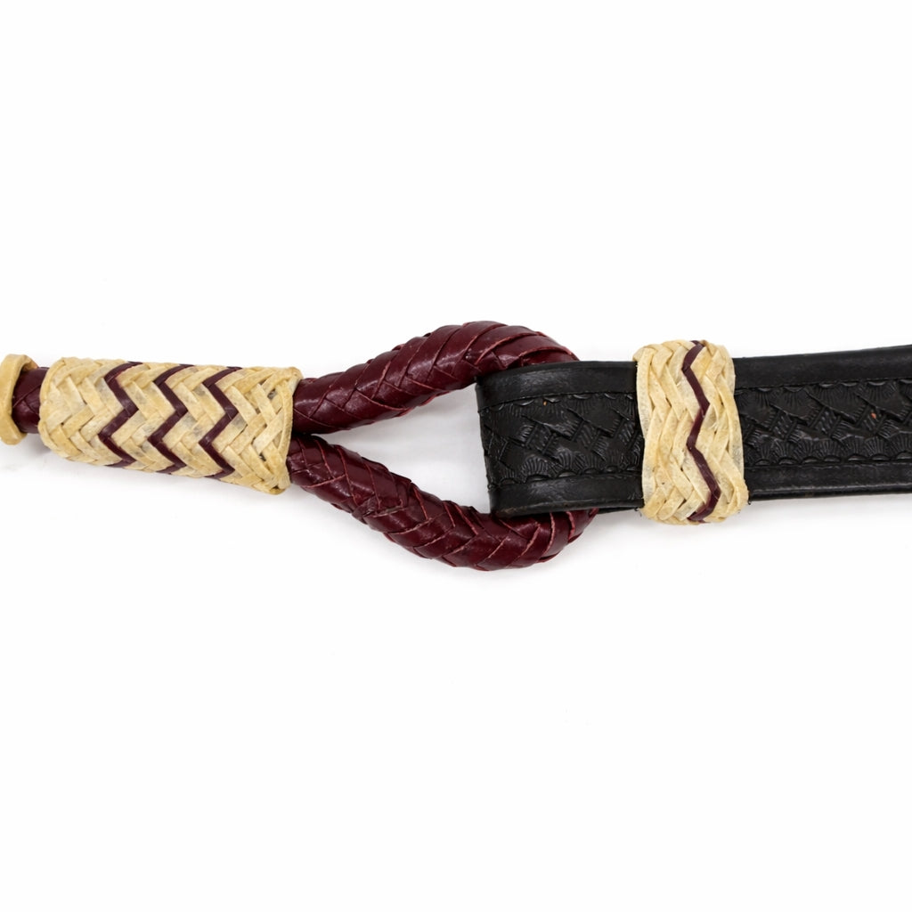 SIE Premium Genuine Leather Romal Reins – Hand Braided Romal with Popper End