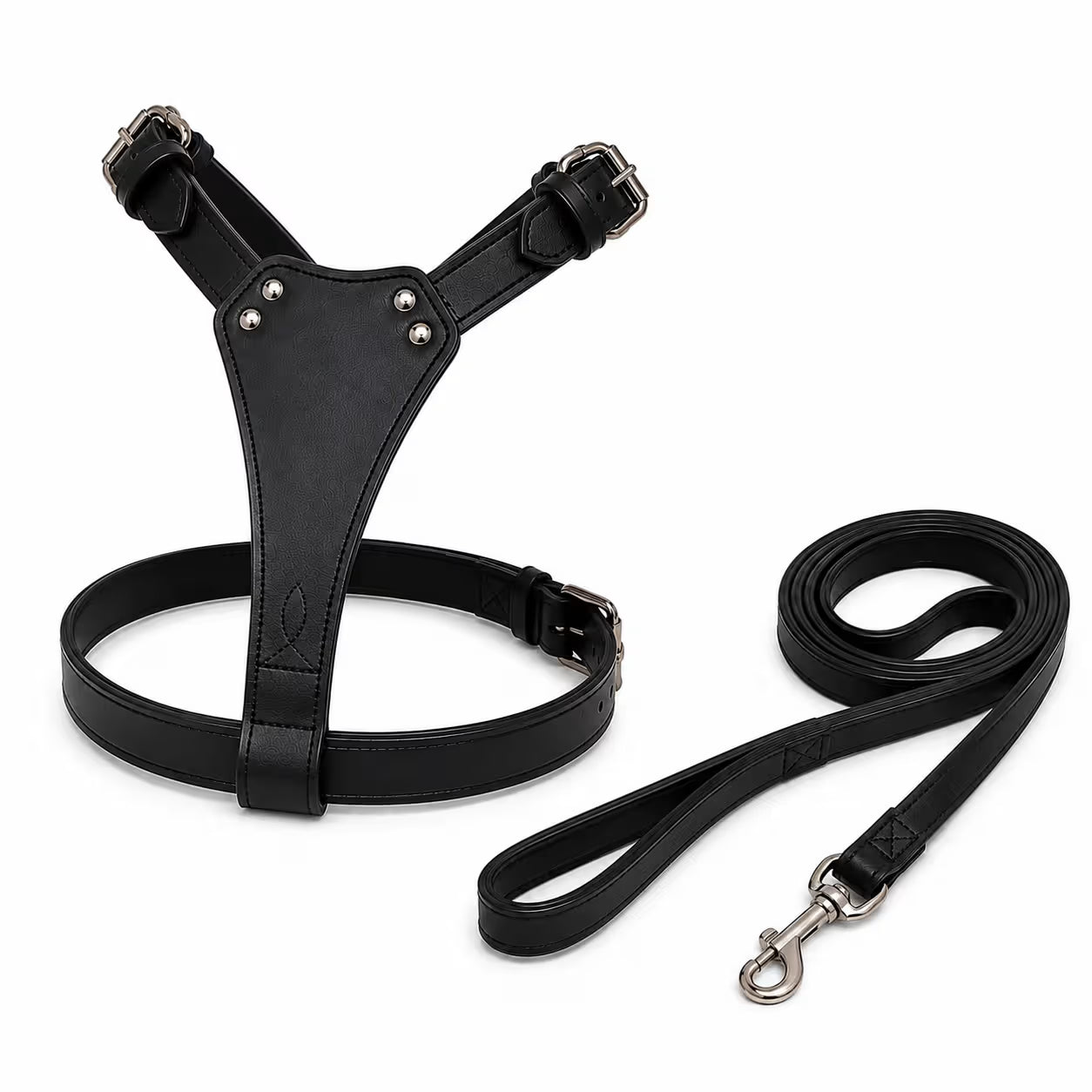 Tugby Premium Genuine Leather Dog Harness with Lead – Padded, Adjustable & Handmade