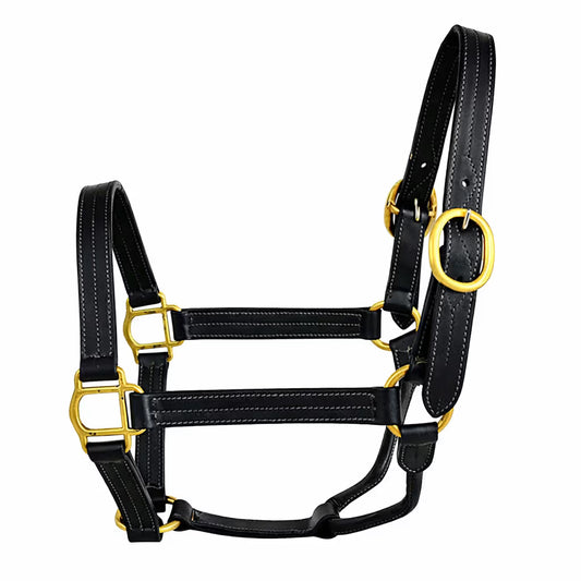 Bulk Lot of 12 Triple Stitch Adjustable Leather Horse Halters
