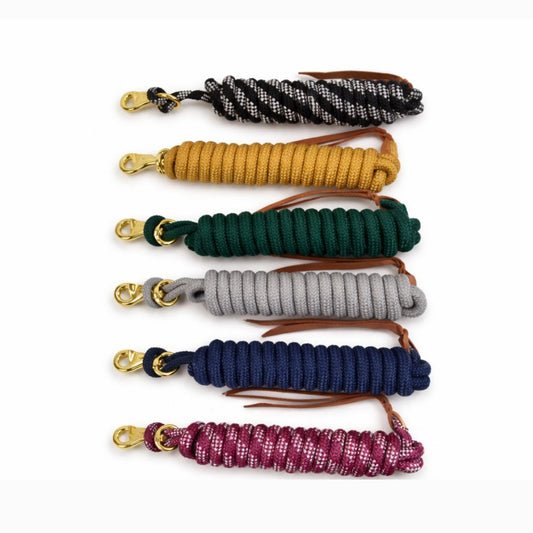 SIE Equestrian Braided Nylon Lead Rope with Bull Snap (Set of 2)