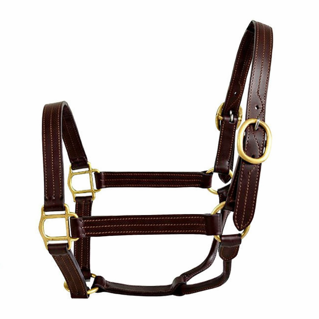 SIE Genuine Leather Horse Halter Triple Stitched with Solid Brass Hardware