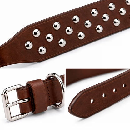 Bulk Lot of 15 Brown Padded Leather Dog Collars – 16"–24"