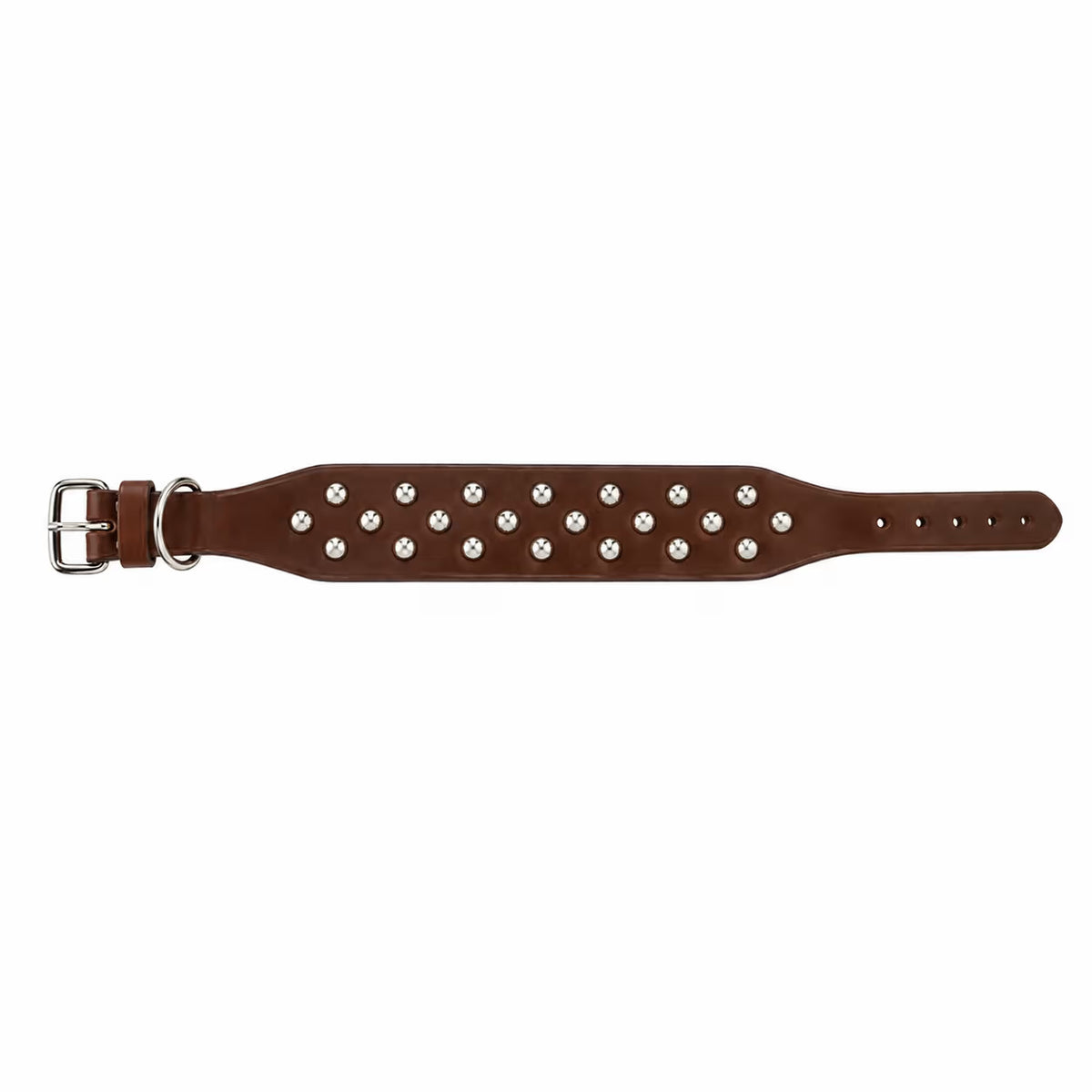 Bulk Lot of 15 Brown Padded Leather Dog Collars – 16"–24"