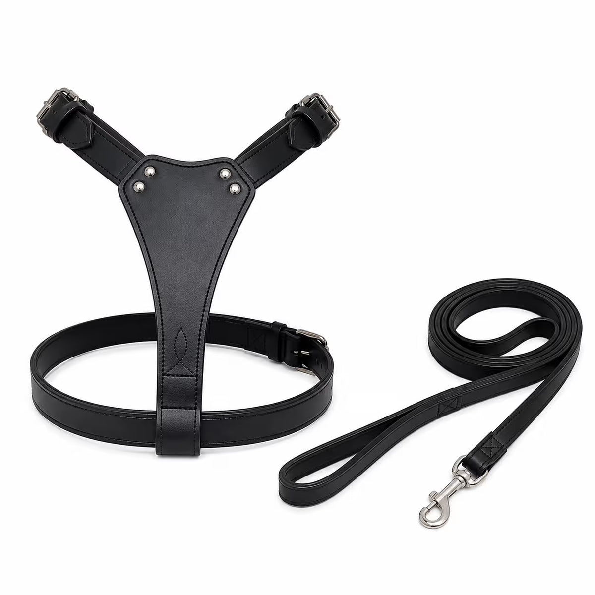 Tugby Premium Genuine Leather Dog Harness with Lead – Padded, Adjustable & Handmade