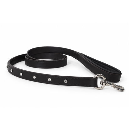 Padded Designer Dog Leash with Diamond Crystals