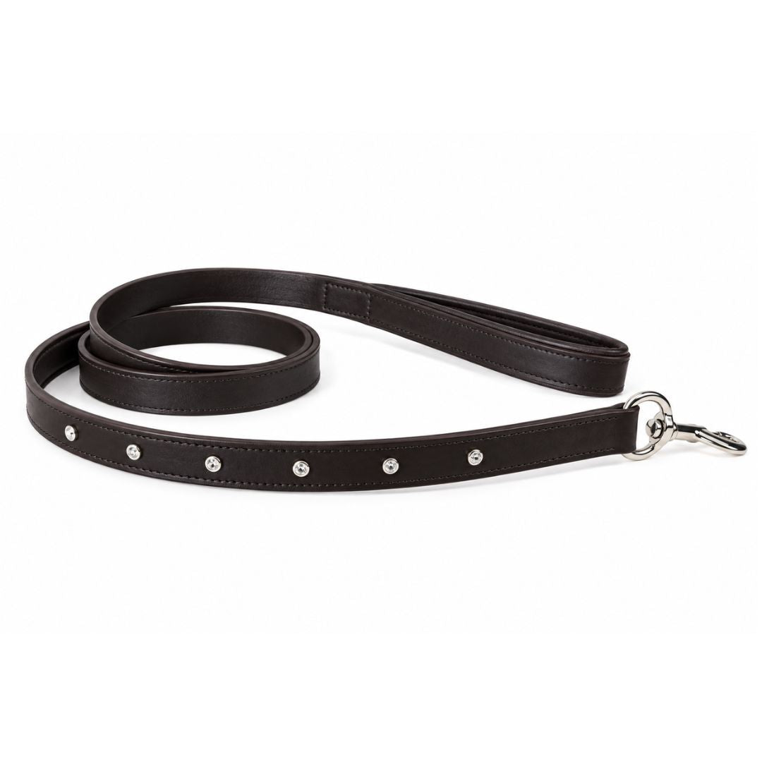 Padded Designer Dog Leash with Diamond Crystals
