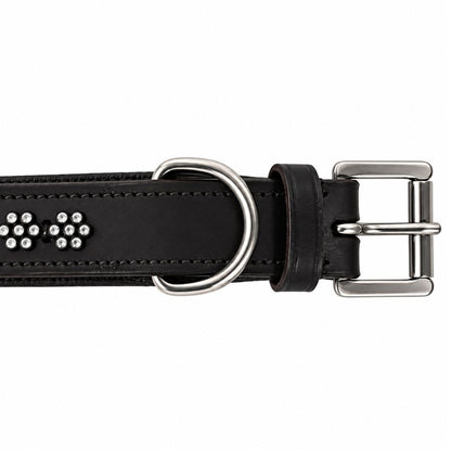 Large Crystal Rhinestone Leather Dog Collar