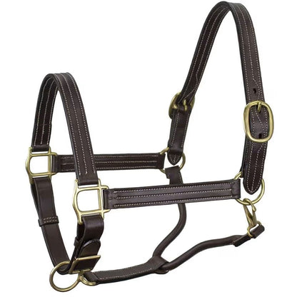 Bulk Lot of 12 Triple Stitch Adjustable Leather Horse Halters