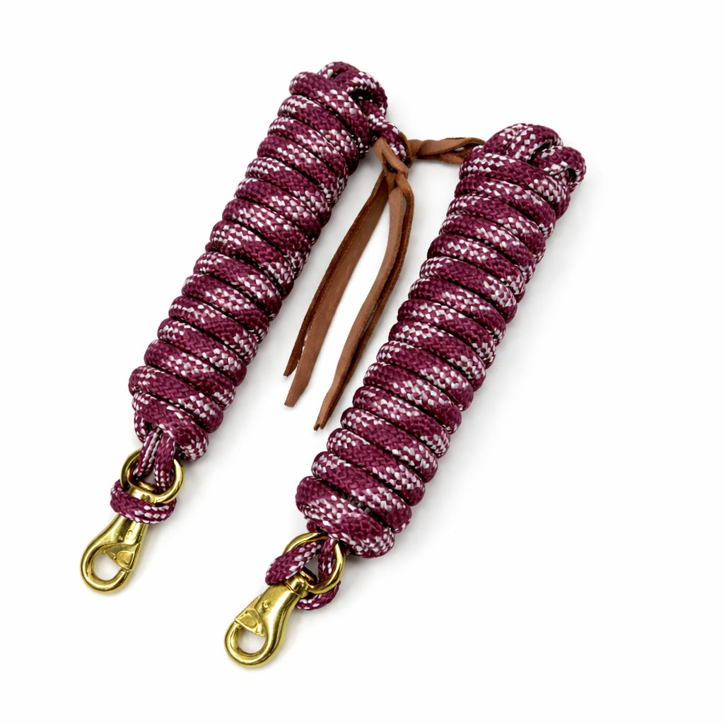 SIE Equestrian Braided Nylon Lead Rope with Bull Snap (Set of 2)