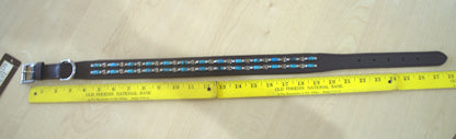 Turquoise Beaded Leather Pet / Dog Collars