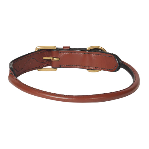 Large Rolled Leather Dog Collar