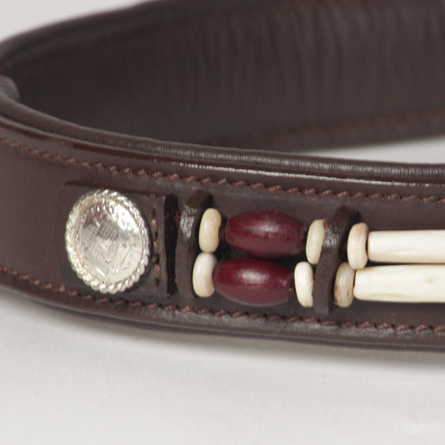 Large Beaded Leather Dog Collar