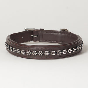 Large Rhinestone Leather Dog Collar Swarovski