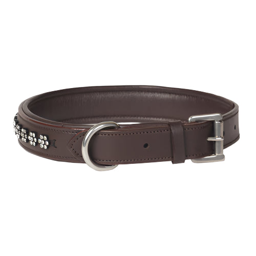 Large Rhinestone Leather Dog Collar Swarovski