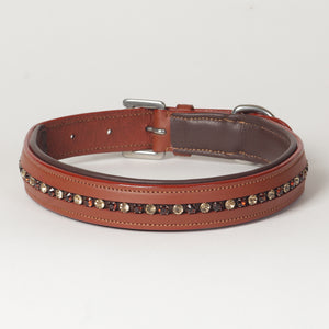 Large Rhinestone Leather Dog Collar