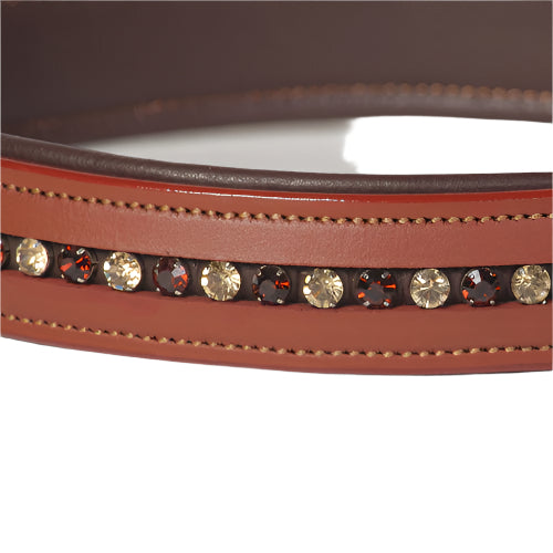 Large Rhinestone Leather Dog Collar