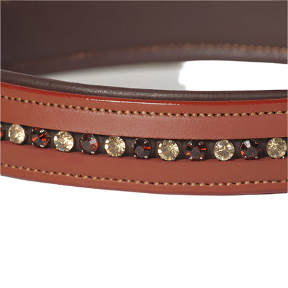 Large Rhinestone Leather Dog Collar