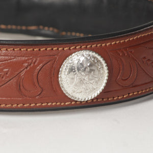 Large Hand Carved Leather Dog Collar