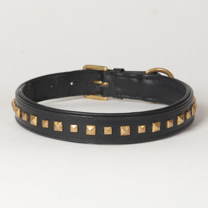 Large Decorated Genuine Leather Dog Collar
