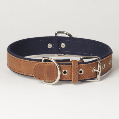 Large Canvas Leather Dog Collar