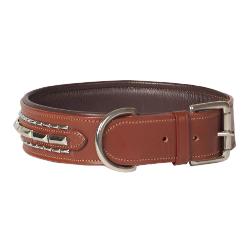 Large Extra-Wide Genuine Leather Dog Collar