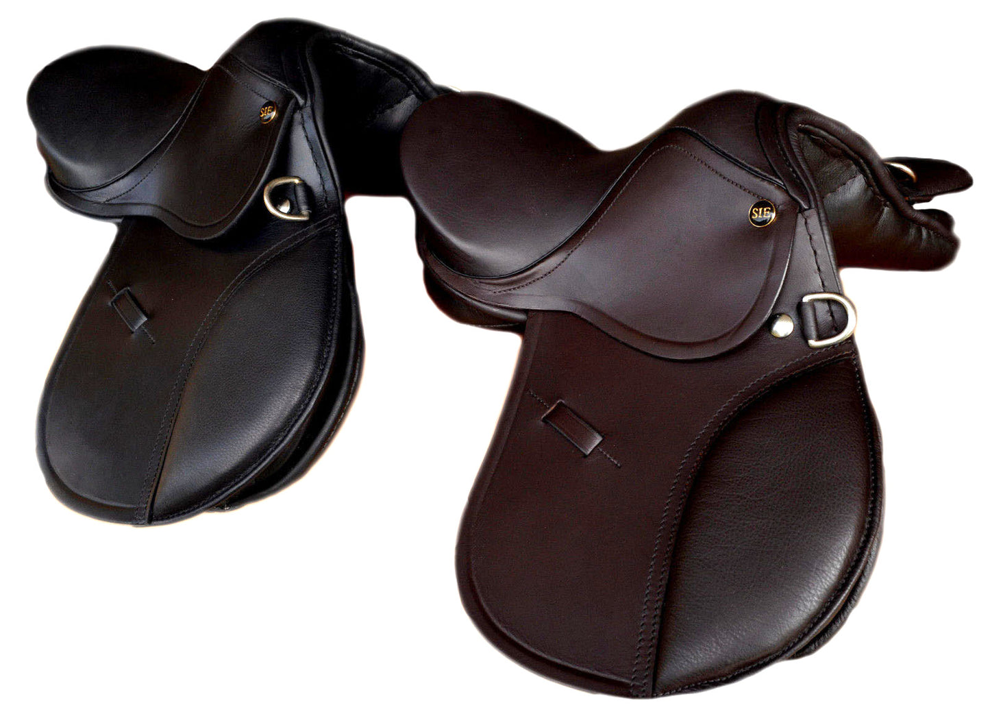 English Jumping Leather Horse Pony Saddle 10'' and 12'' for Kids