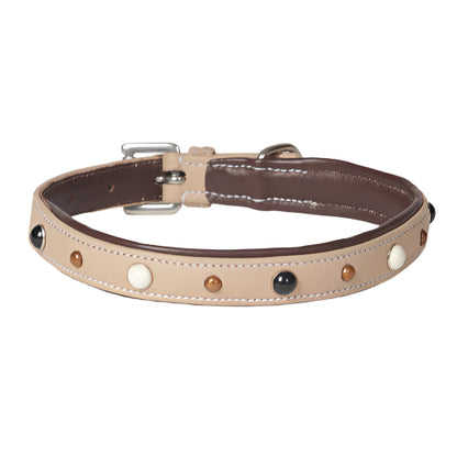 Ivory Soft Napa Leather Dog Collar