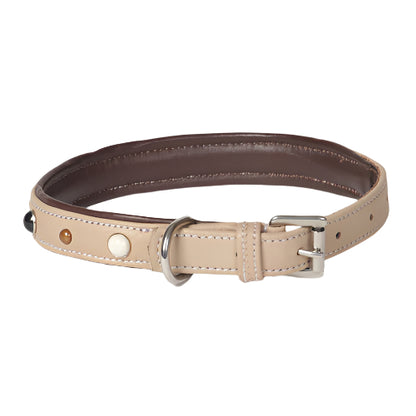 Ivory Soft Napa Leather Dog Collar