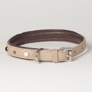 Ivory Soft Napa Leather Dog Collar