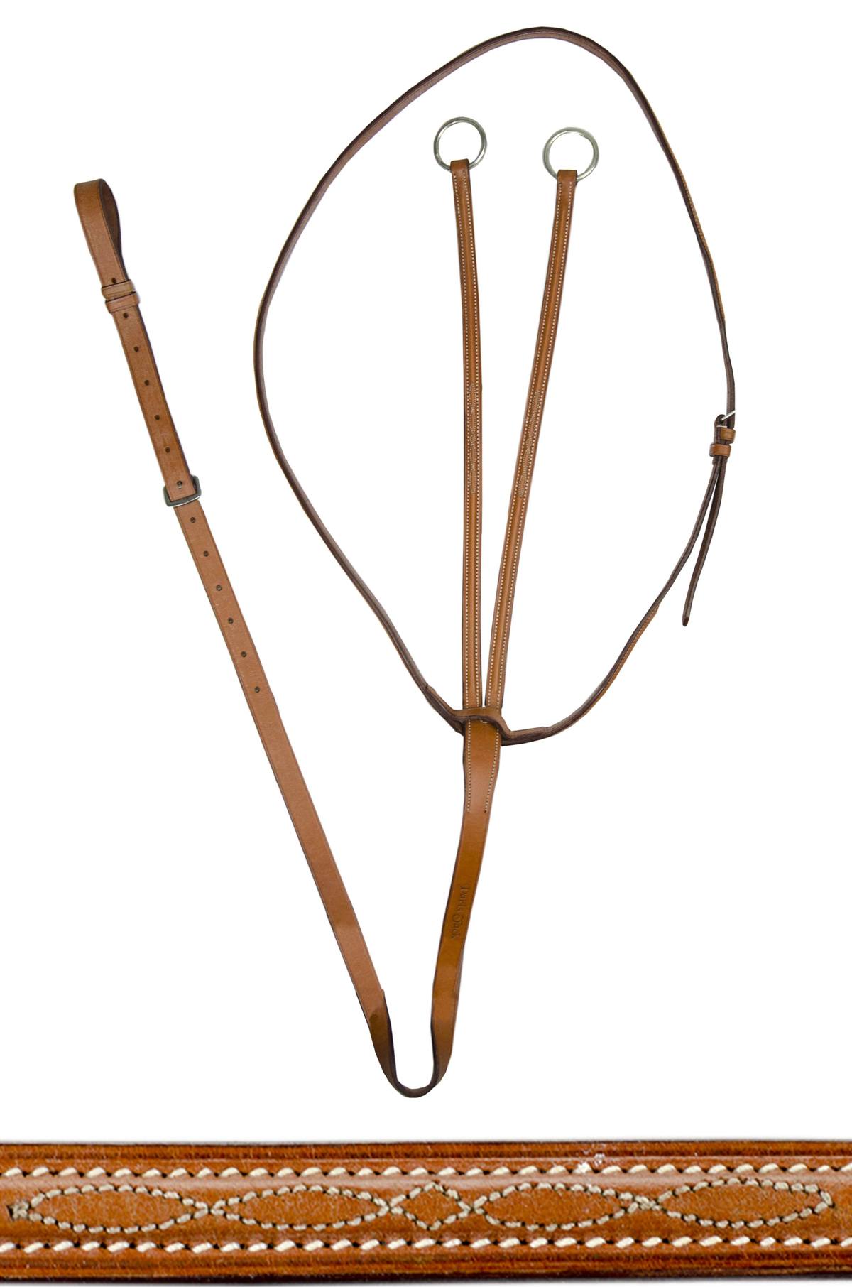 Raised Fancy Stitch Leather Running Martingale