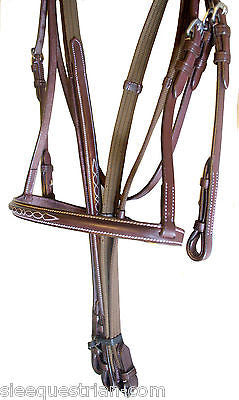 English Leather Havana  Dark Oil Bridle Facy stitch model